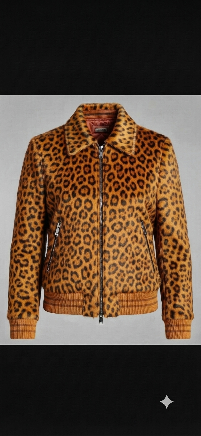 The Khool Closet CyberLeopard Flight Jacket for women.