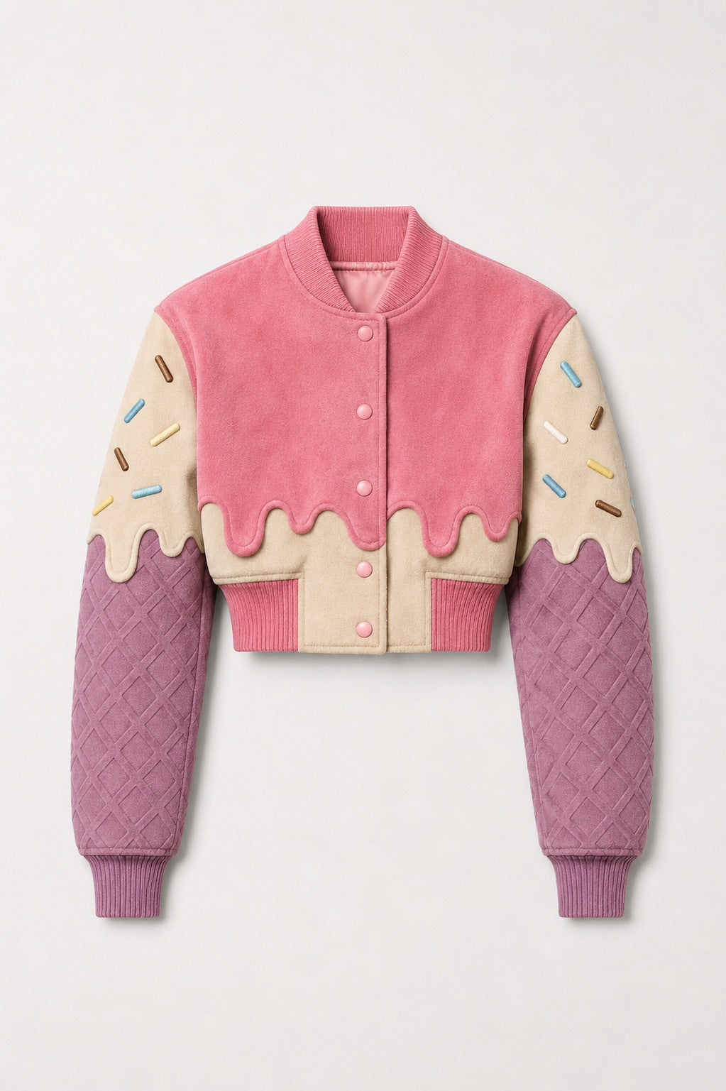 The Khool Closet: "Ice Cream" suede bomber for women.