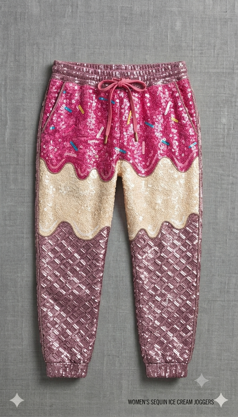The Khool Closet "Women's Sequin Ice Cream Top & Joggers" for women.