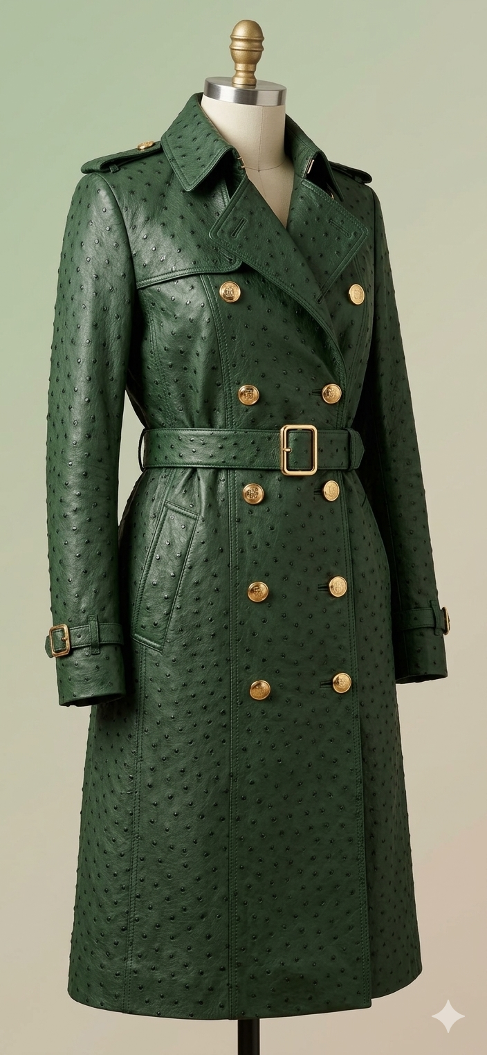 The Khool Closet: "Ostrich-Embossed" for women. Tan/Green