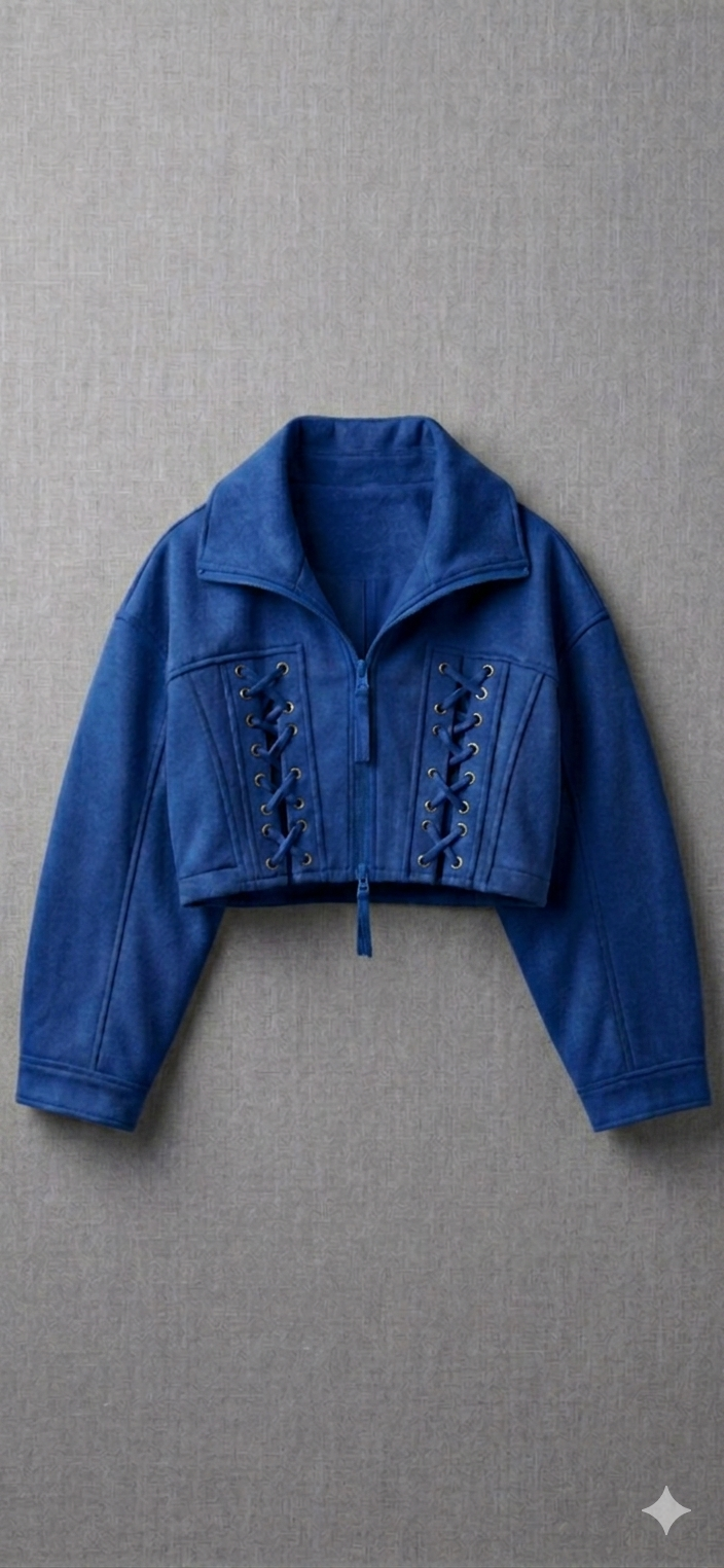The Khool Closet: "The Lace-Up Crop" for women. 100% Lamb Suede