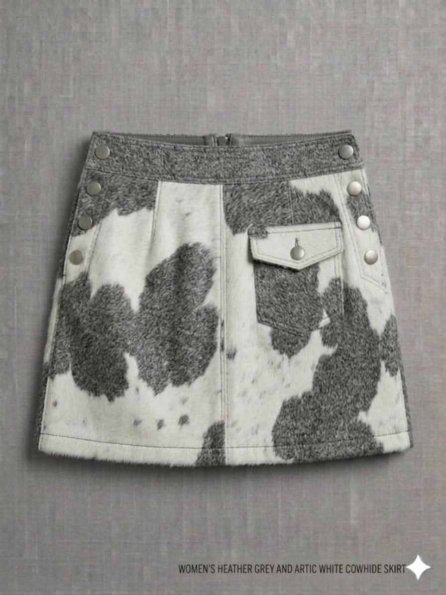 The Khool Closet: "The Outpost A-Line" skirt for women. Black+White/Heather Grey+White
