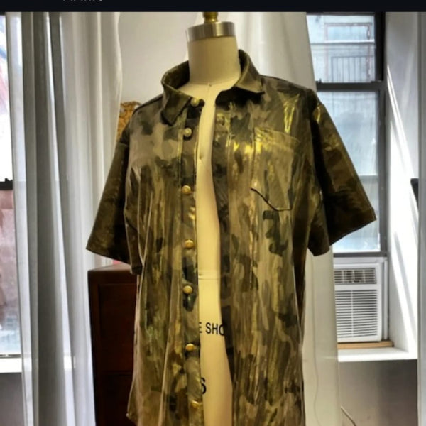 Camo Swimwear Button Up for women