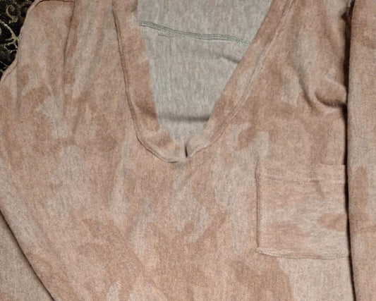 Pink camo Henley Sweater for women