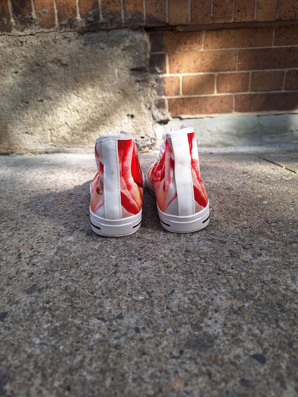 Womens Flower Print White High Tops