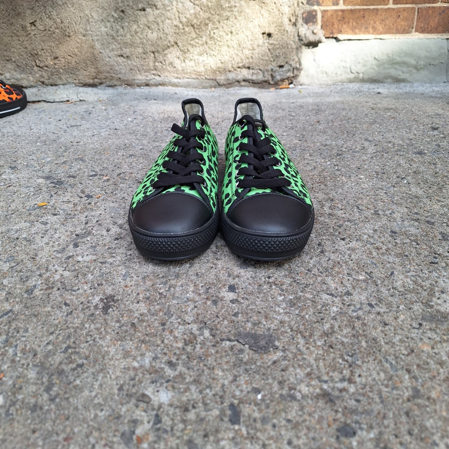 The Khool Closet: "Leopard Luxe" shoe collection Leopard print green & black low top for women. 100% Vegan Suede