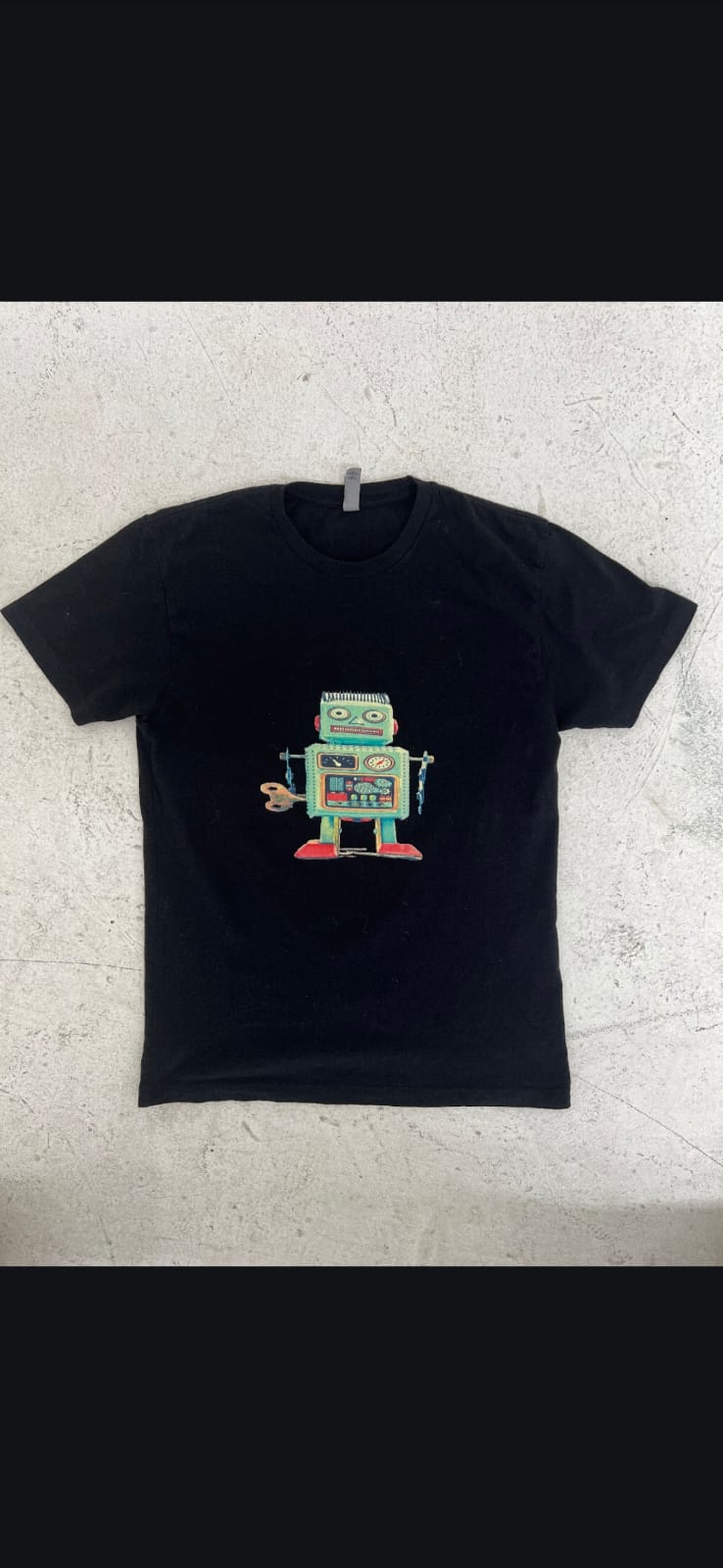 The Khool Closet: "Robot Vibes" Collection Black T-shirt for women.