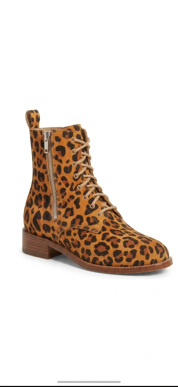 The Khool Closet The Jagged Leopard Ankle Boot for woman.