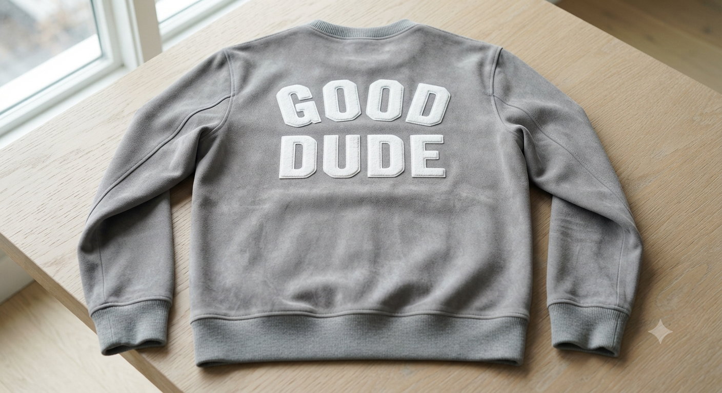 For promotional use only. "Good Dude" Gucci sweater for men & women. (Lamb Suede)