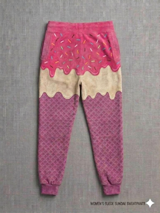 The Khool Closet: "Ice Cream" suede sweatpants for women.