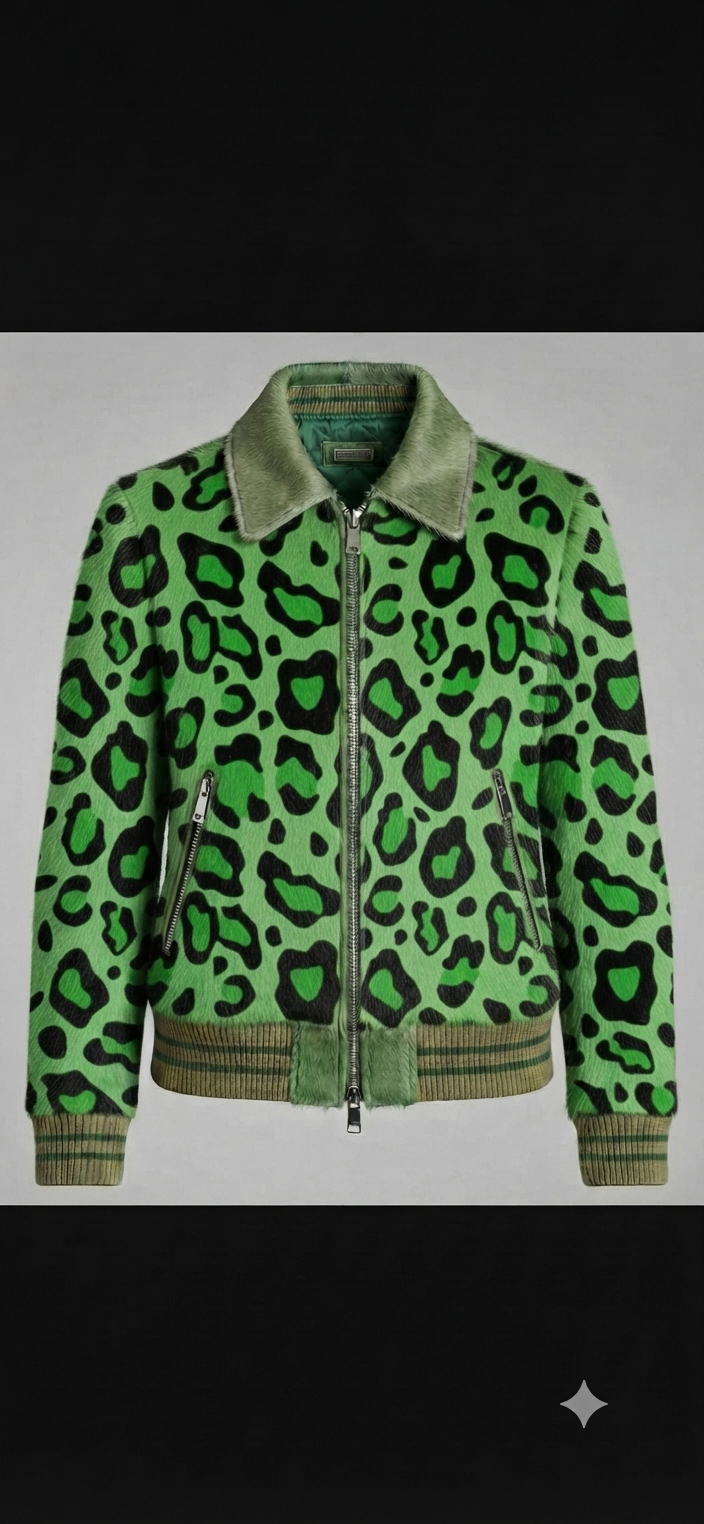The Khool Closet CyberLeopard Flight Jacket for women.