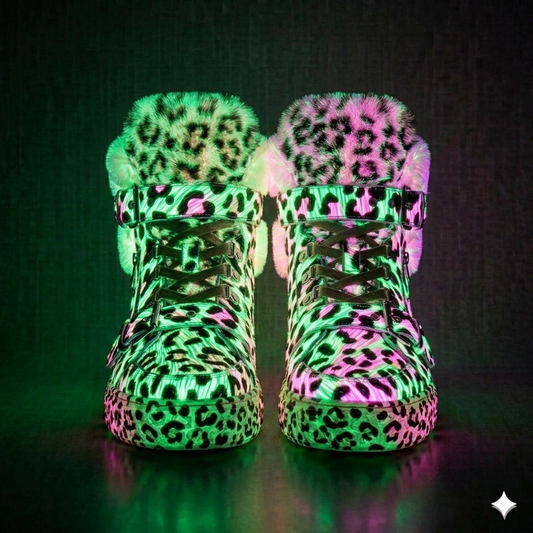 The Khool Closet "Neon Safari" for women. Sherling Fur