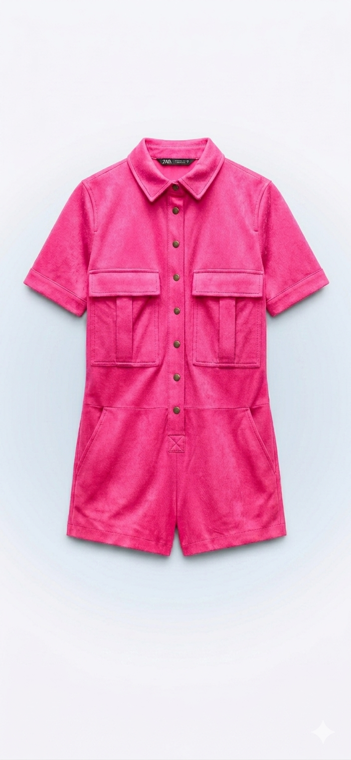 The Khool Closet: "Terracotta Snap-Front Playsuit" for women.