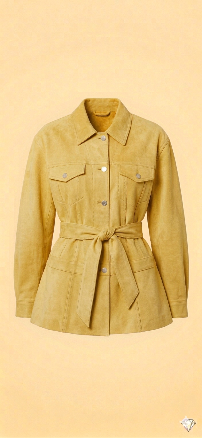 The Khool Closet: "Belted Suede Shacket" for women.
