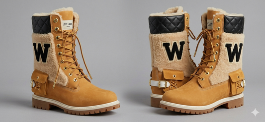 The Khool Closet "Letterman Luxe Explorer" for women. Leather/Suede/Wool