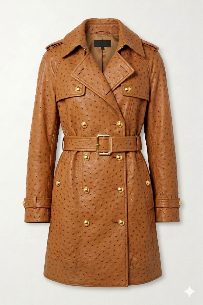 The Khool Closet: "Ostrich-Embossed" for women. Tan/Green