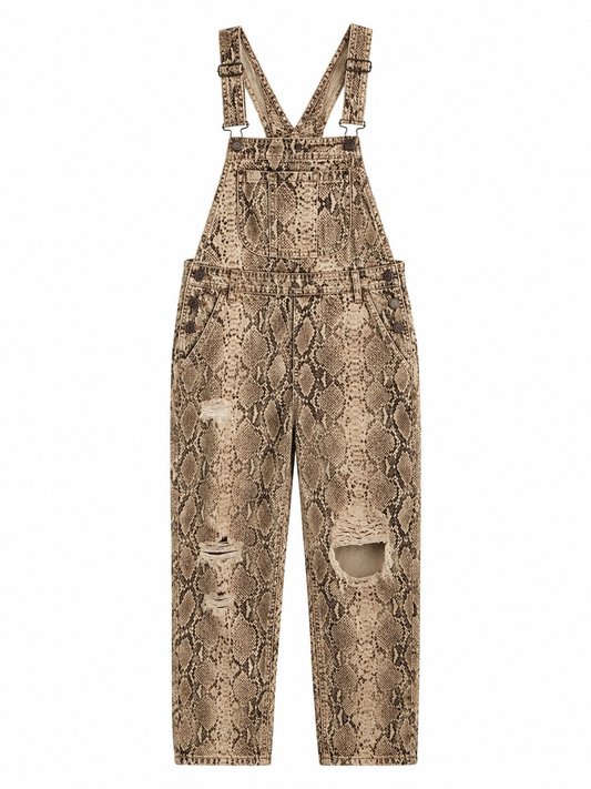 The Khool Closet: "Sleek & Modern" python overalls for women.