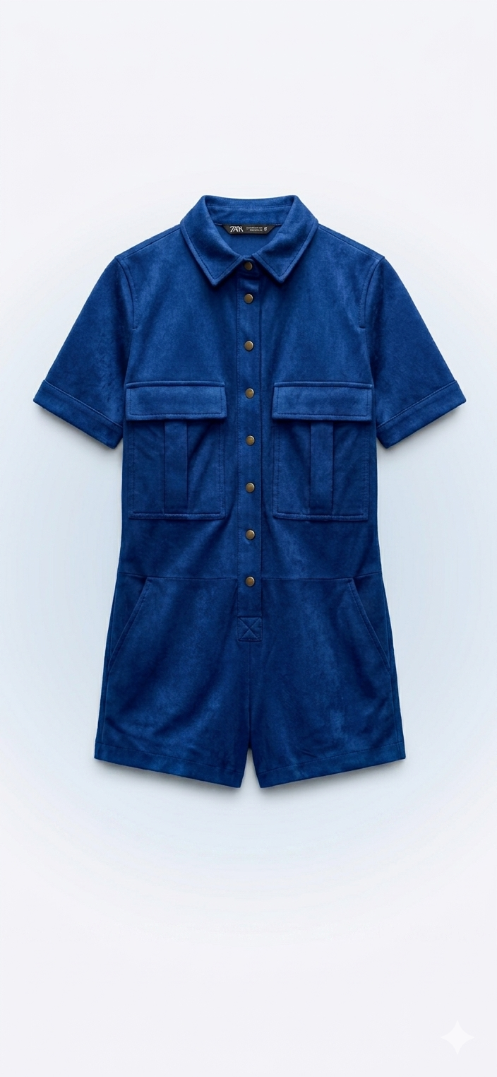 The Khool Closet: "Terracotta Snap-Front Playsuit" for women.