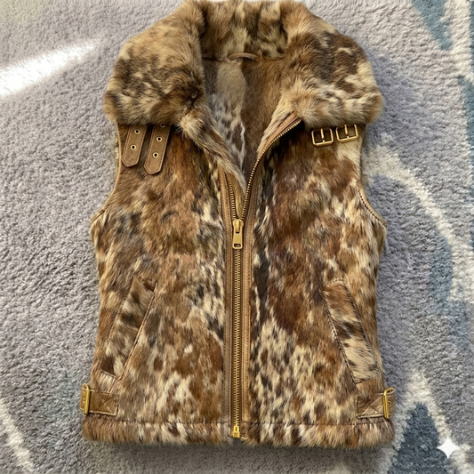 The Khool Closet: "Cowboy Cowhide Faux" Fur for women. Brown+White
