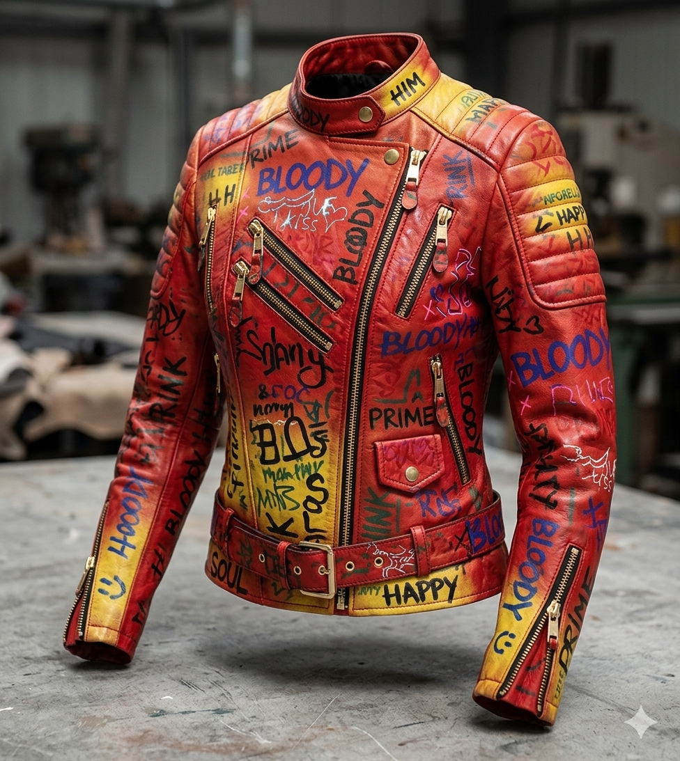 The Khool Closet "The Graffiti Masterpiece Jacket" for women.