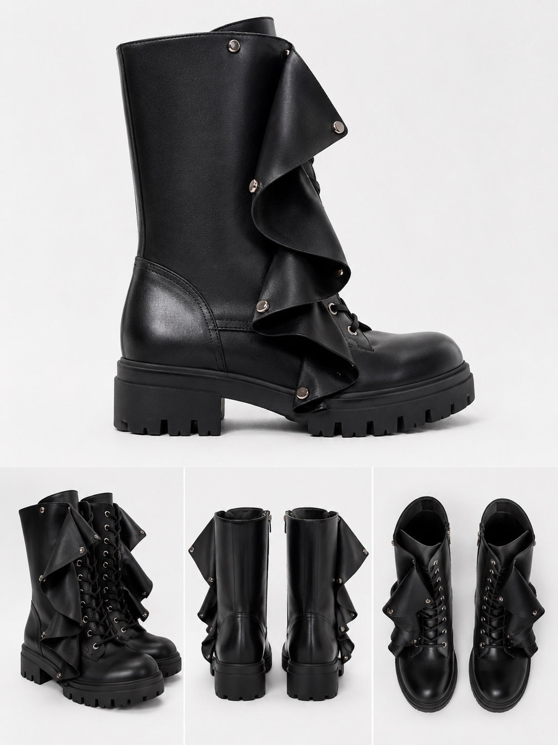 The Khool Closet: "Overlay Platform" boots for women. Black