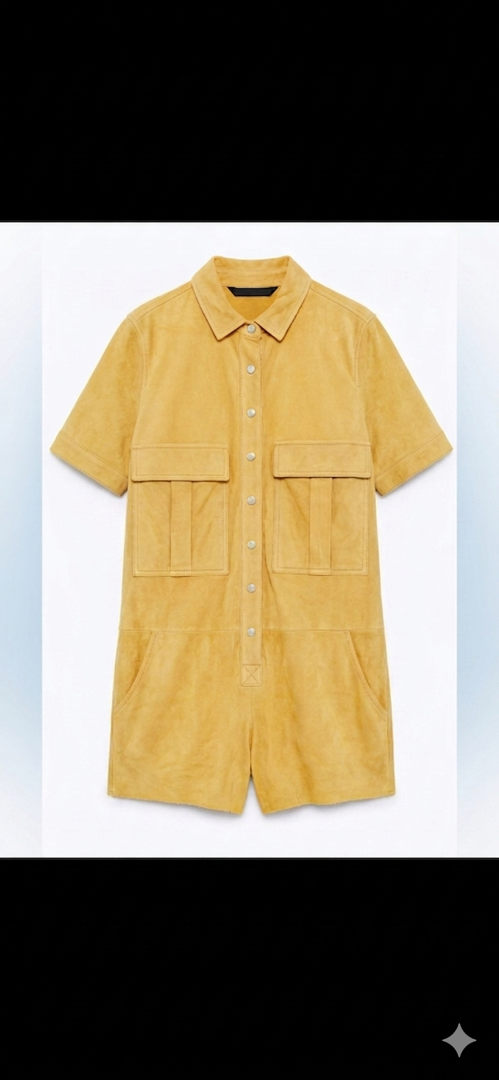 The Khool Closet: "Terracotta Snap-Front Playsuit" for women.