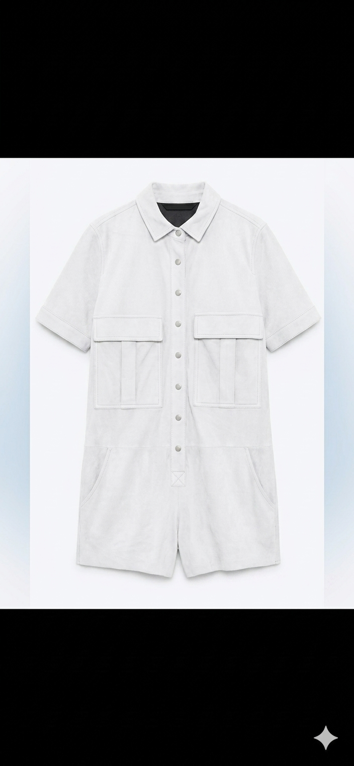The Khool Closet: "Terracotta Snap-Front Playsuit" for women.