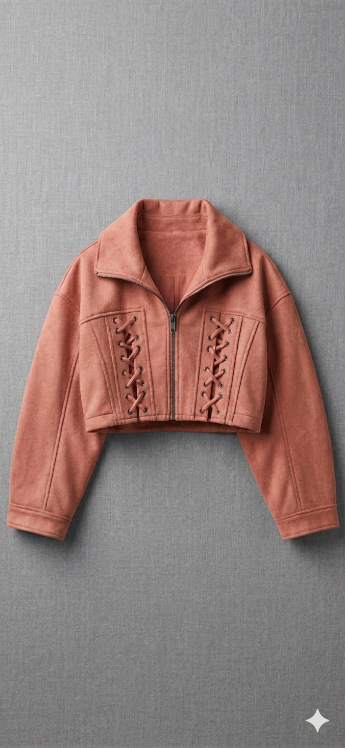 The Khool Closet: "The Lace-Up Crop" for women. 100% Lamb Suede