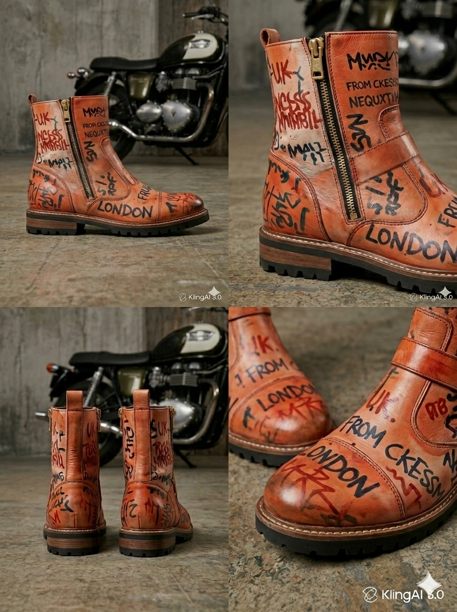 The Khool Closet "Graffiti Soul" boots for women. 100%Genuine Leather
