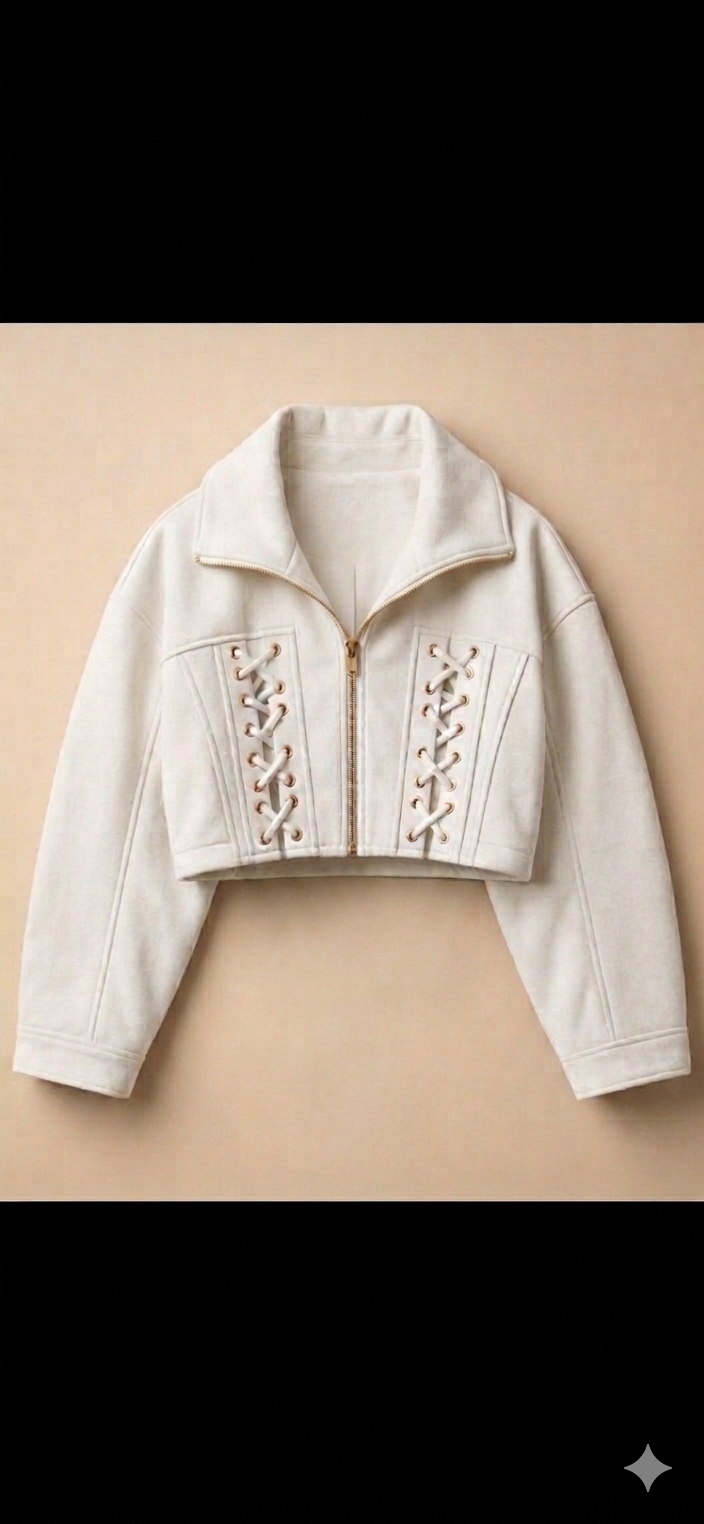 The Khool Closet: "The Lace-Up Crop" for women. 100% Lamb Suede