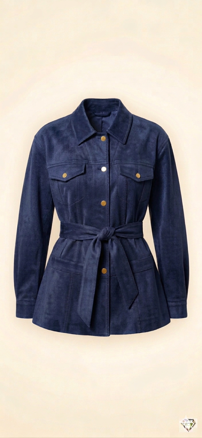 The Khool Closet: "Belted Suede Shacket" for women.
