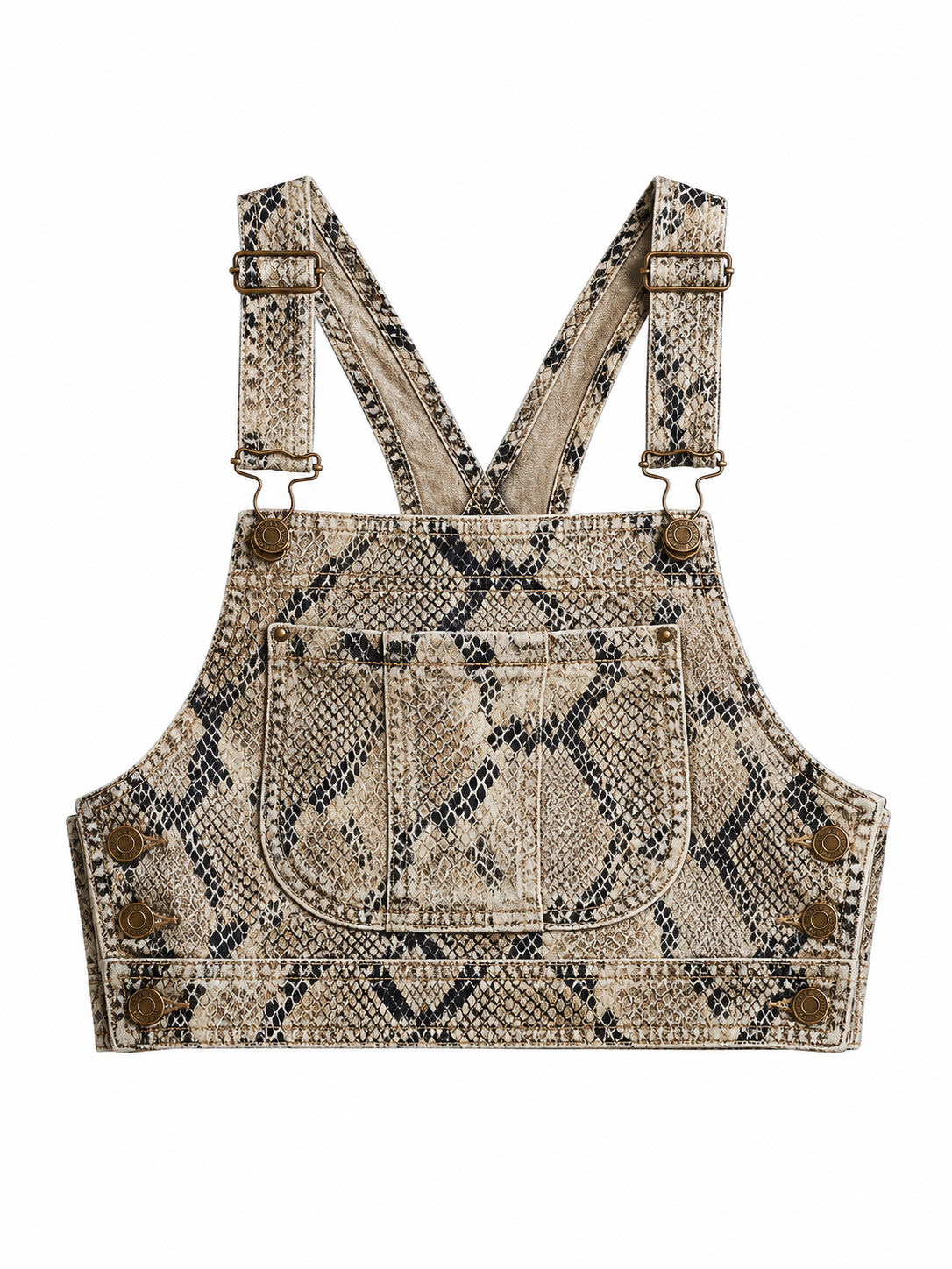 The Khool Closet: "Sleek & Modern" python overalls top for women.