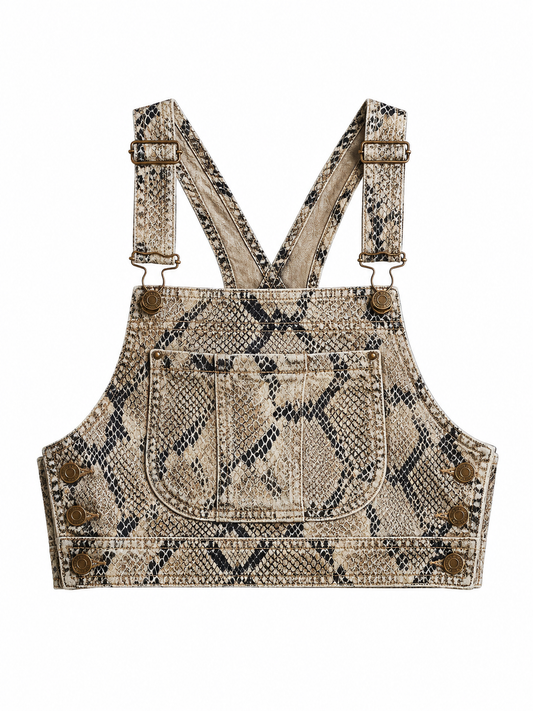 The Khool Closet: "Sleek & Modern" python overalls top for women.
