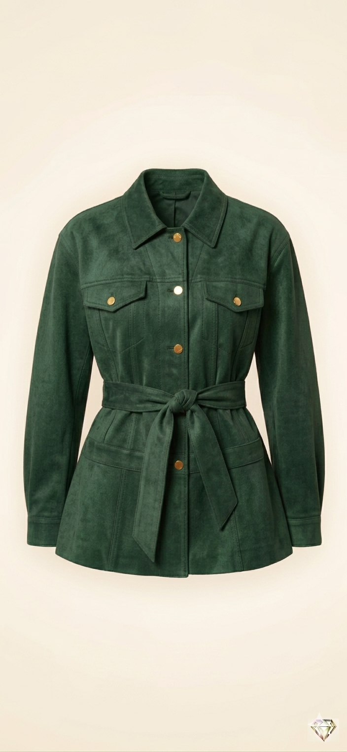 The Khool Closet: "Belted Suede Shacket" for women.