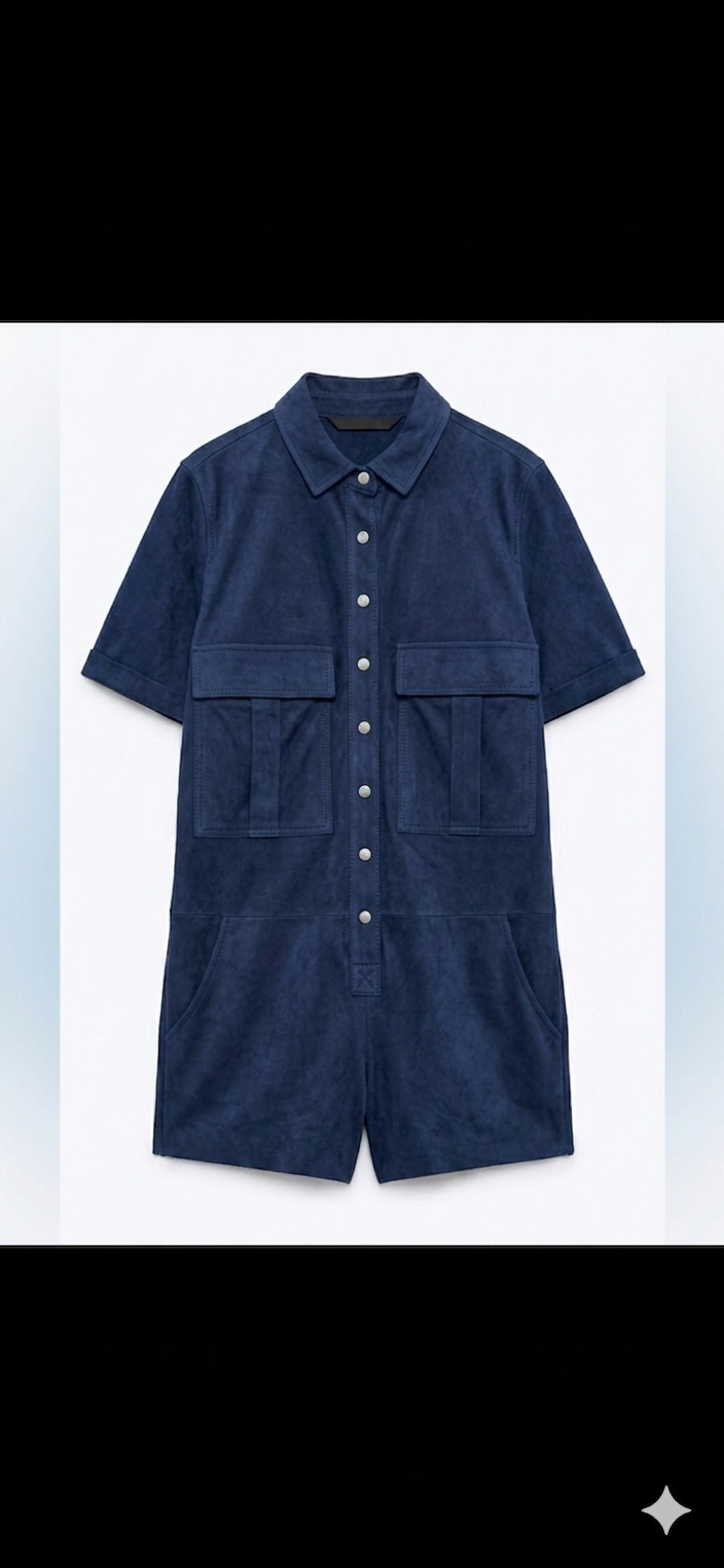 The Khool Closet: "Terracotta Snap-Front Playsuit" for women.