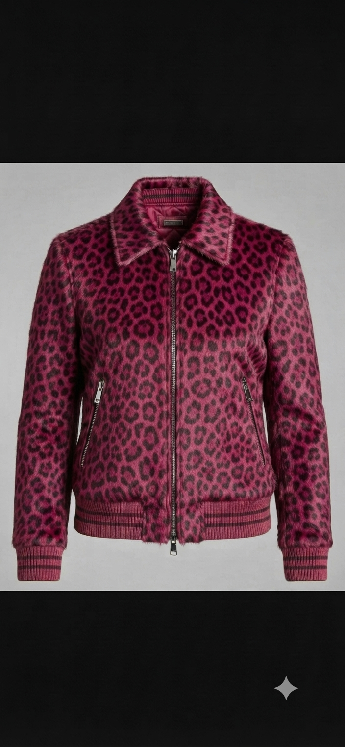 The Khool Closet CyberLeopard Flight Jacket for women.