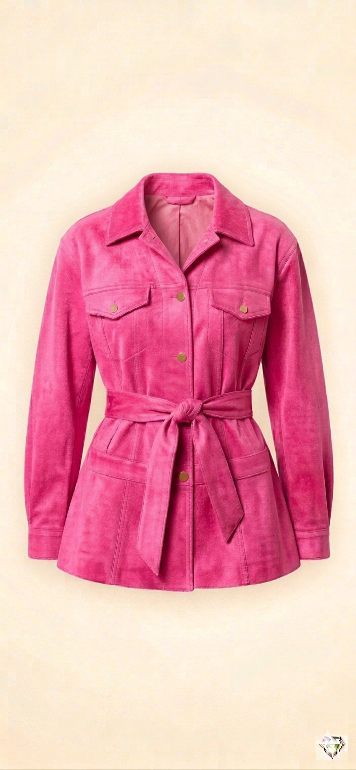 The Khool Closet: "Belted Suede Shacket" for women.