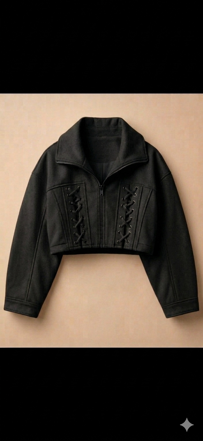 The Khool Closet: "The Lace-Up Crop" for women. 100% Lamb Suede