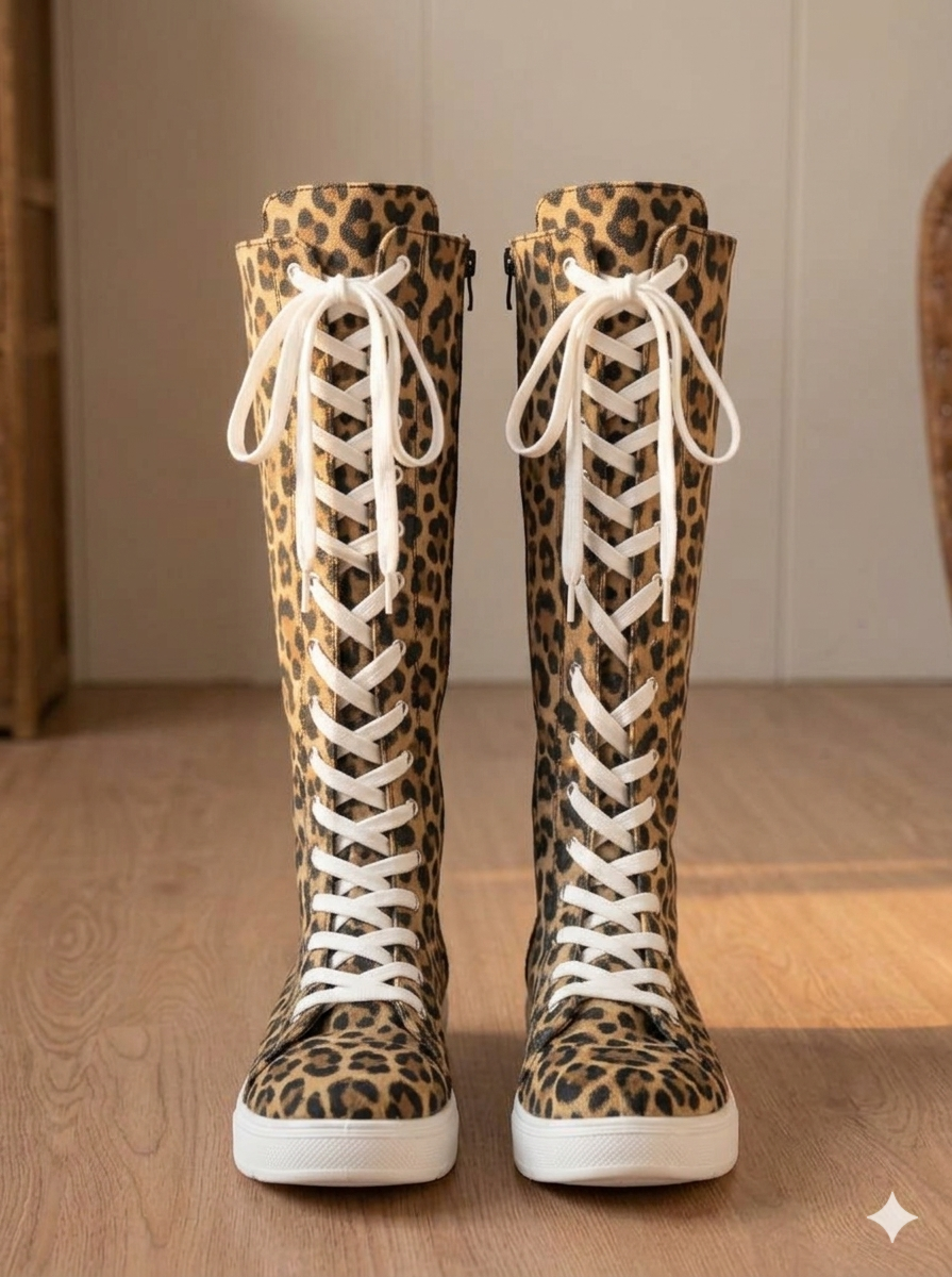 The Khool Closet: "Leopard Luxe" boot collection for women. Leopard/Green Leopard/Orange Leopard