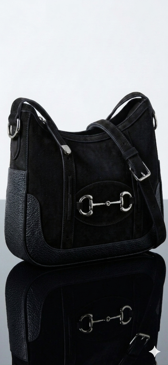 The Khool Closet "The Paddock Shoulder Bag" for women. 100%Suede/Cowhide