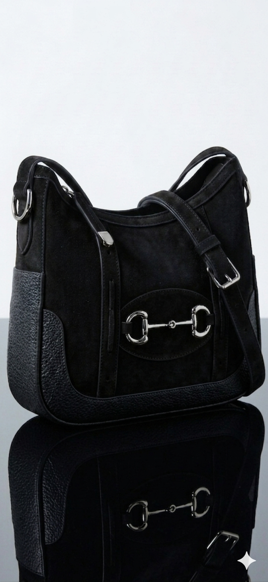 The Khool Closet "The Paddock Shoulder Bag" for women. 100%Suede/Cowhide