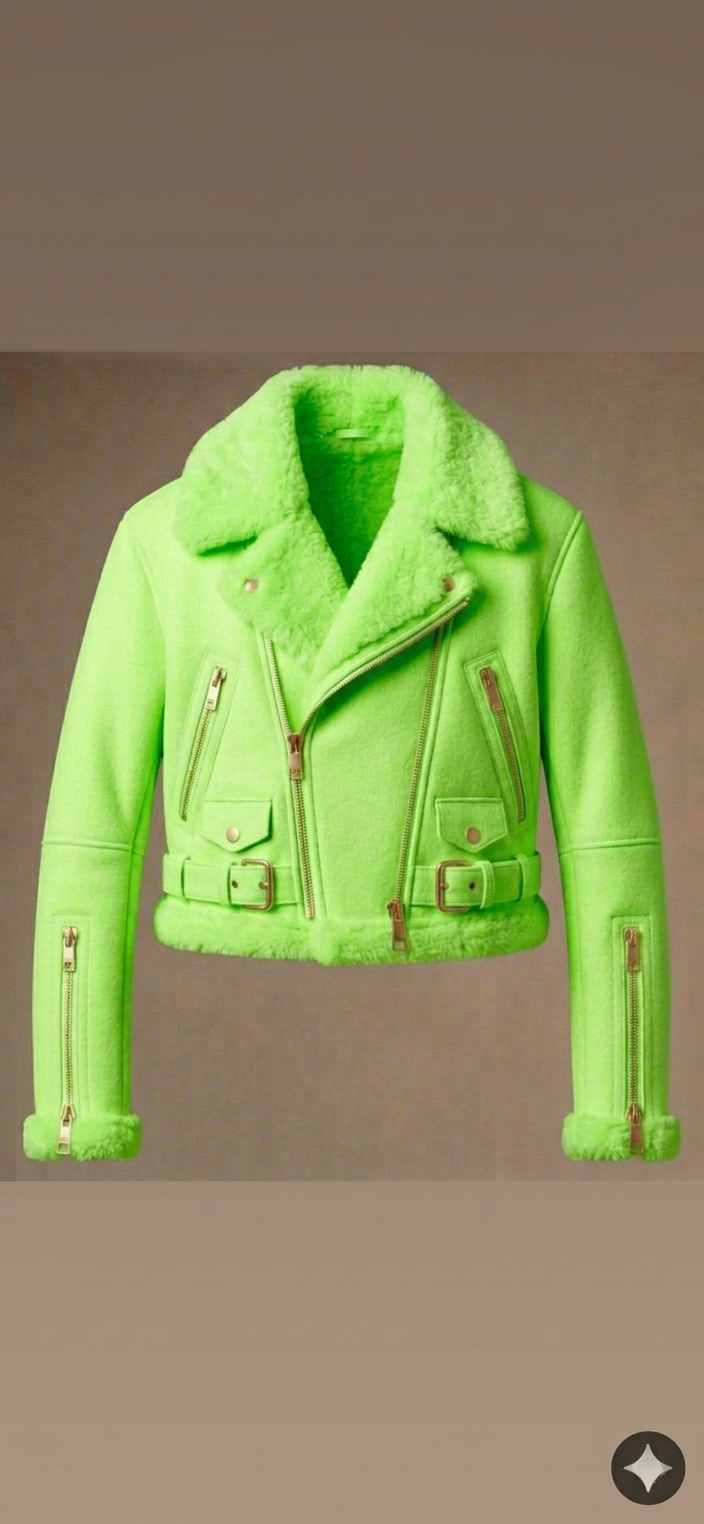 The Khool Closet: "The Sierra Flight Jacket" for women. Neon Green/Bright Yellow/Cyro/Brown/White/Red/Powder Blue/Heather Grey/Neon Pink/Yellow/Mint Green/Royal Blue/Forest Green/Tan/Lavender/Neon Green Leopard/Bright Orange Leopard/Leopard/Lavender