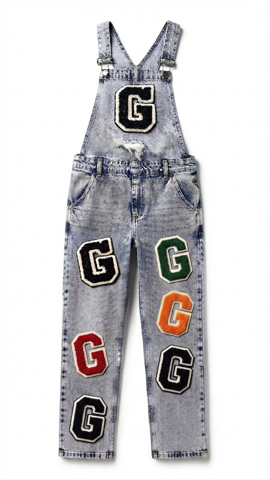 The Khool Closet The "G" Squad Acid-Wash Overalls for women.