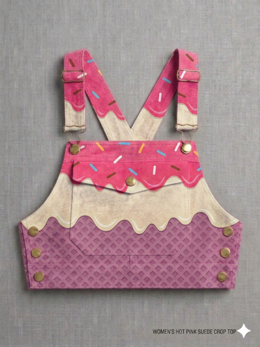 The Khool Closet: "Ice Cream" suede crop top for women.