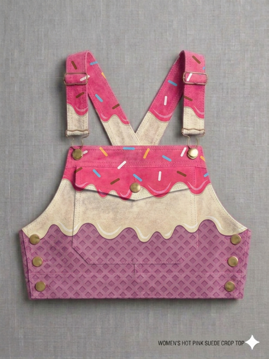The Khool Closet: "Ice Cream" suede crop top for women.