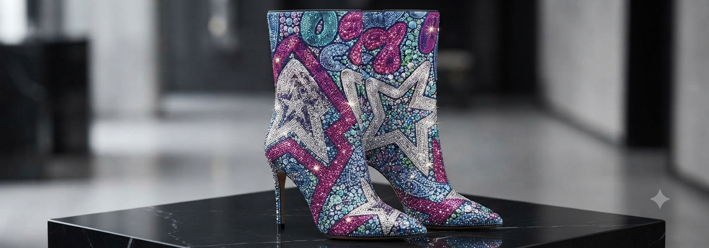 The Khool Closet "Dope" moissanite boots for woman.