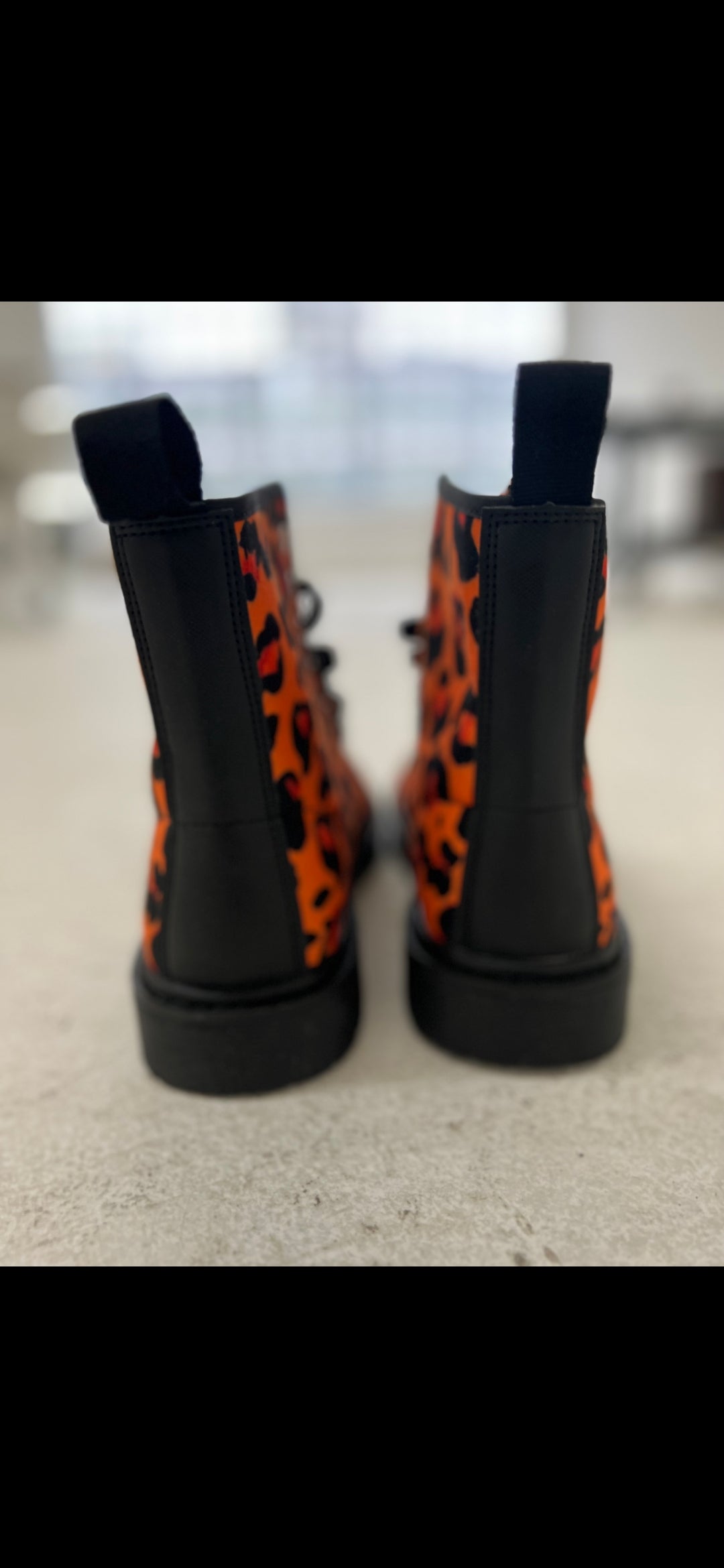The Khool Closet: Savage Glam Collection Orange Leopard boots for women. 100% Vegan Suede