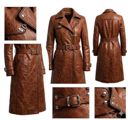 The Khool Closet "The Overland Toggle Jacket" for women. 100% Genuine Leather