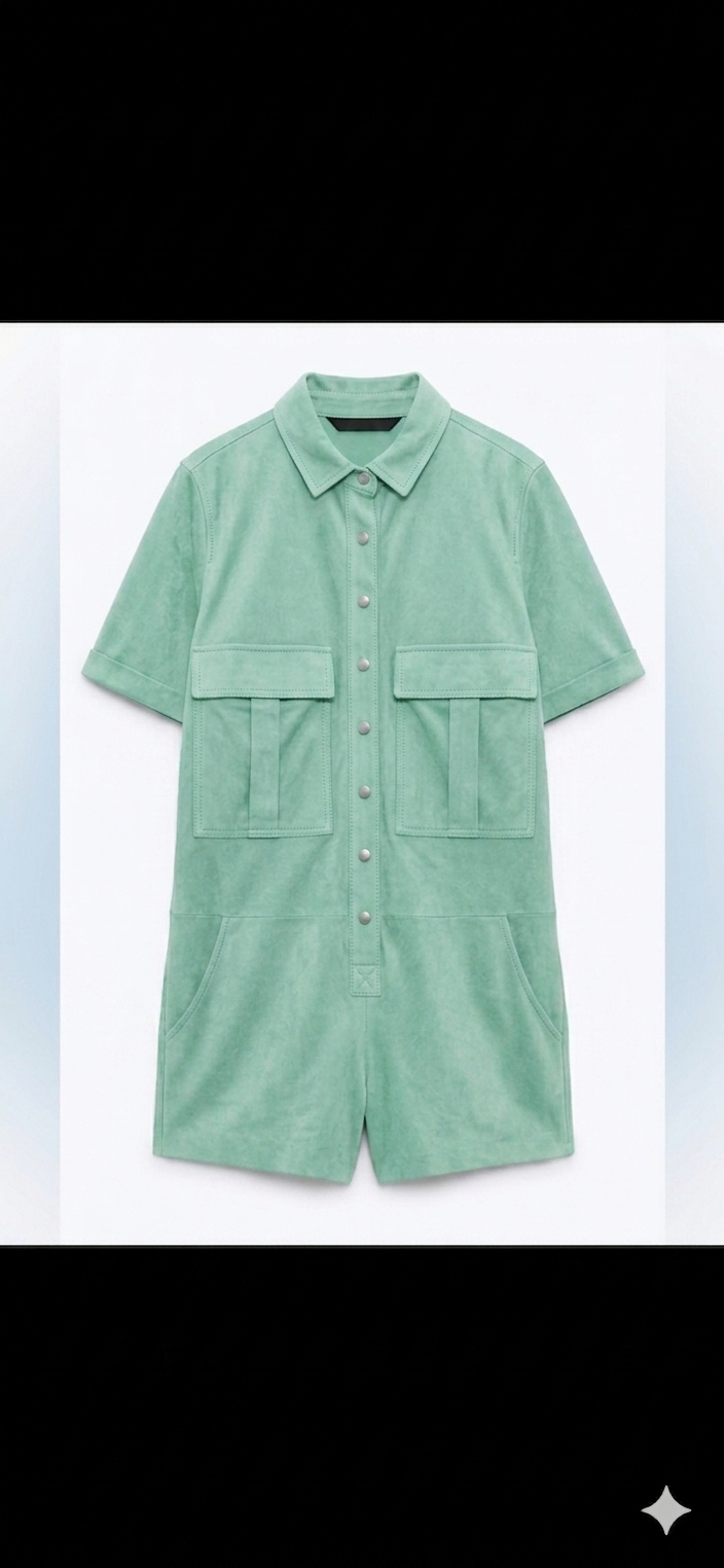 The Khool Closet: "Terracotta Snap-Front Playsuit" for women.