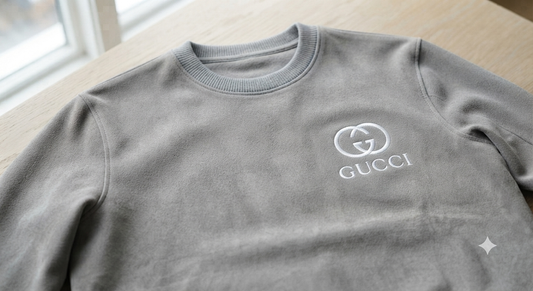 For promotional use only. "Good Dude" Gucci sweater for men & women. (Lamb Suede)